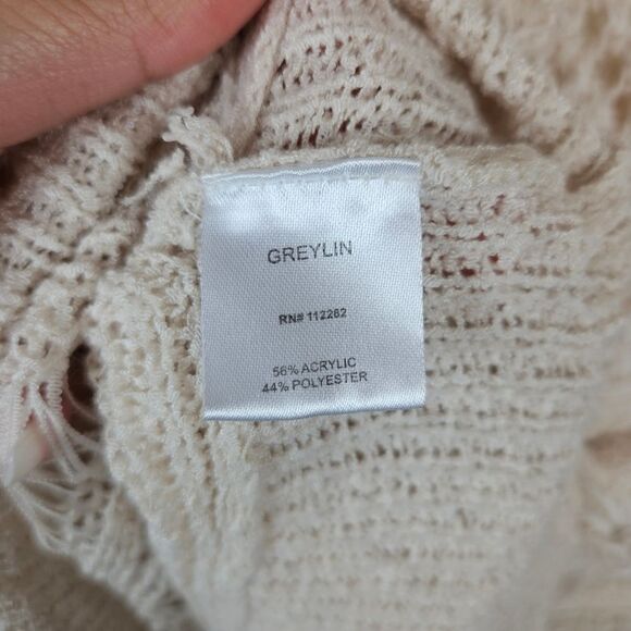 Anthropologie Greylin Knitted Poncho Top. Cream. Sz Sm - Picture 9 of 11